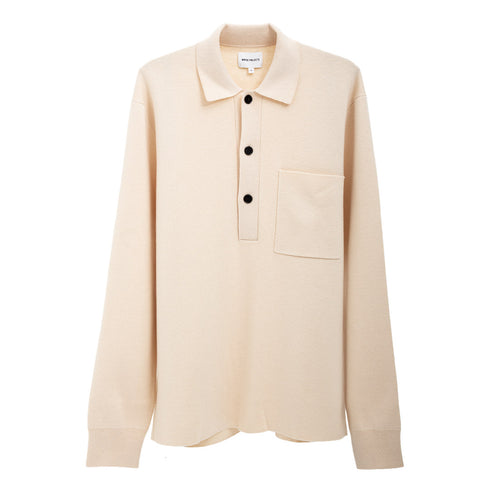 Norse Projects Kian Merino Cotton Milano Polo Enamel White N45-0602 Degli Uberti